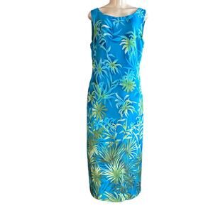 VTG Casual Corner ANNEX Womens Floral Maxi Dress Sleeveless Tropical Beach sz 12
